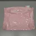 MakeMeChic Women's Sparkly Sequin Tops Crew Neck Sleeveless Party Crop Tank Tops Clubwear Pink X-Small