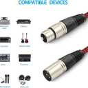 Premium XLR Male to Female 3 Pin Plug Nylon Braided Shielded Professional Mic Audio Balanced Cable for Recording Applications,Mixers,Speaker Systems (2m/6ft)