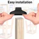 Square Chair Leg Protectors for Hardwood Floors, 24 Pcs Silicone Felt Furniture Leg Cover,.7/8" - 1".Black.
