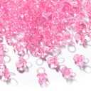 150 Mini Acrylic Pacifiers for Baby Shower Game, 0.86 Inch Bulk Gender Reveal Party Favors Table Decoration (Pink)