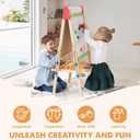 Tiny Land Wooden Easel for Kids, Art Easel with Chalkboard & Whiteboard