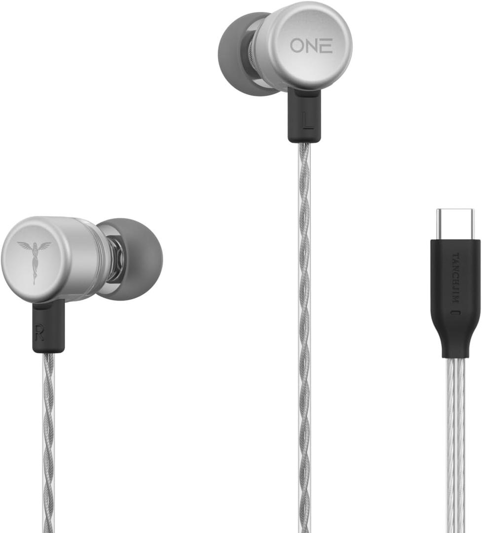TANCHJIM One in-Ear-Motinors Wired HiFi Interchangeable line Earphones for Music Game (Type-C DSP with Mic)