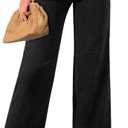 Sidefeel Women's Wide Leg Jeans High Waisted Stretchy Jeans Straight Leg Zimbaplatinum Ankle Denim Pants with Slant Pockets (6, Black)