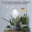 Pot Clip on Grow Lights for Indoor Plants Full Spectrum,LED Plant Lights for Indoor Growing,10-Level Dimmable & Timer,Adjustable Gooseneck Plant Grow Light for Small Plant,Succulents,White 1 Pack