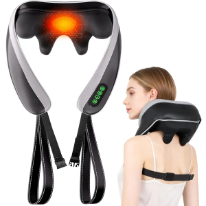 6D Neck Massager for Pain Relief Deep Tissue, Kneading Shiatsu Neck and Shoulder Massager with Heat,Cordless Massager for Back and Shoulder Pain, Gifts for Women Men Home Office Christmas