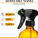ZENOWICK 2 Pack/16 Oz Glass Spray Bottles, Refillable Empty Containers with Silicone Sleeve, Upgraded Adjustable Nozzle Spray Bottle Sets for Cleaning, Essential Oils, Hair (Amber)