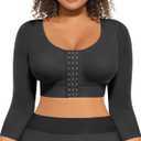 FeelinGirl Arm Shaper for Women Post Surgery Arm Lipo Compression Sleeves Slimming Arm Faja Front Closure Shapewear Bra (S)