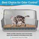 All Stainless Steel Sifting Litter Box with Lid,XL Extra Large Metal Sifting Cat Litter Box for Pine Pellets,High Sides Sifter Litter Pan System for Big Cats,Odor Control,Sifting Box Liners and Scoop