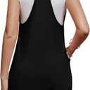 Women's Maternity Overalls Shorts Pregnancy Casual Sleeveless Jumpsuits Romper with Pocket (Black)