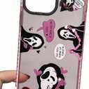 Cute Skull Skeleton Case for iPhone 16 Plus 6.7 inch, Scream Horror Movie Printed, Soft TPU Clear Kawaii Shockproof Cover for Women Girls Cool Funny Cartoon Halloween Phone Cases for iPhone 16 Plus