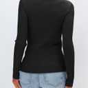 Anbech Womens Long Sleeve Turtleneck Sweater 2025 Cable Knit Lightweight Fitted Pullover Tops S-XL (Black, S)