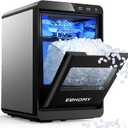 EUHOMY Nugget Ice Maker Countertop, 40Lbs/24H Pebble Ice Maker Machine, Self-Cleaning Countertop Sonic Ice Makers with Ice Scoop&Basket, Pellet Ice Maker Machine for Home/Kitchen/Office (Black)