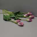 Tulips Artificial Flowers  Bouquets Artificial Flowers Silicone Real Touch Tulips Bride Bouquet Decorative Fake Flowers Decoration(Deep Purple) 6 PCS