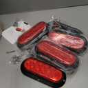 6PCS 6 Inch Oval LED Trailer Tail Lights, 10 LEDs Surface Mount Stop Turn Brake Reverse Back Up Tail Lights, 12V DC Low High Brightness, Waterproof for Truck RV Boat Trailer Bus