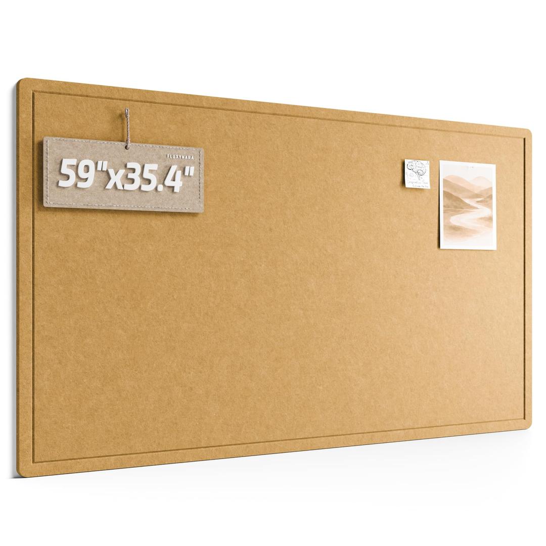 Fluxynara Felt Bulletin Board,35.4"x23.6",Mustard Yellow