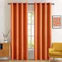 MIULEE 2 Panels Orange Blackout Curtains Room Darkening Thermal Insulated Fall Drapes Solid Window Treatment Set Grommet Top Light Blocking Curtain for Living Room/Bedroom 52 x 90 inch