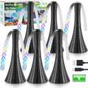 Fly Fans for Tables Rechargeable, Flies Fan USB, Fly Repellent Outdoor Patio to Keep Bugs Away by Soft Blades, Food Fans for Camping, Picnic, Fishing, 6PCS (Black)