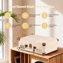 Portable Bluetooth Record Player with USB Playback Rechargeable Battery and Built in Speakers 3 Speed Turntable in Retro Suitcase Design for Home Bedroom or Outdoor Use