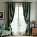 Teetia Luxurious Sage Green Velvet Curtains,Heavy Duty Room Darkening Sage Green Curtains for Living Room&Bedroom, Rod Pocket, W52*L84 Inch, Set of 2