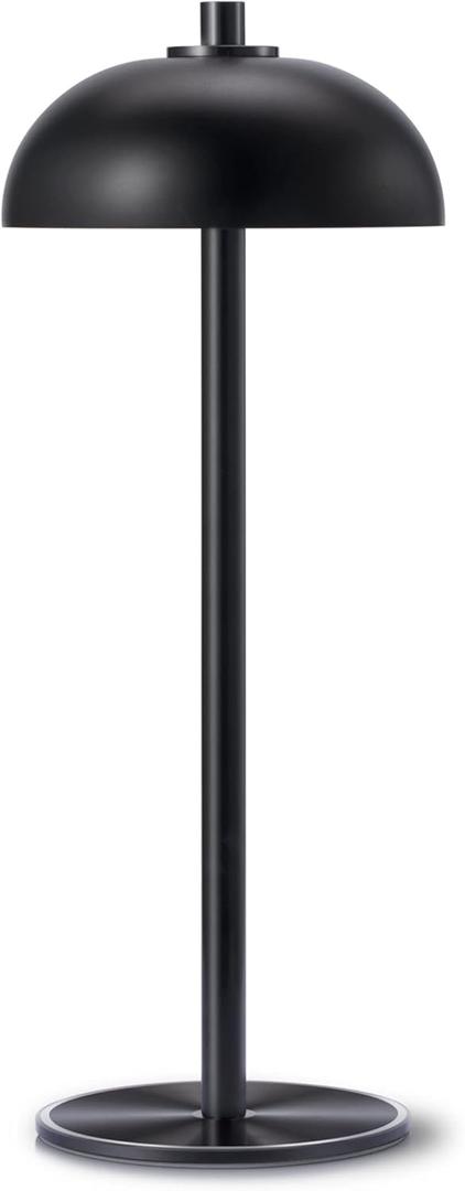 Cordless Table Lamp Rechargeable - 5000mAh Battery Powered Table Light, 3 Color Stepless Dimmable LED Table Lamp with Memory Function for Indoor, Outdoor, Dinner, Home, Restaurant.(Black)