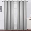 LEMOMO Blackout Curtains 42 x 84 inch/Light Grey Curtains Set of 2 Panels/Thermal Insulated Room Darkening Bedroom Curtains