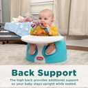 Nuby My Floor Seat - Portable Baby Chair with Soft Foam Cushion, Safety Harness, and High Back Design - 4+ Months - Aqua
