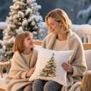 Christmas Tree Pillow Covers 18x18, Xmas Decor for Home Bedroom Living Room, Gifts for Families & Friends