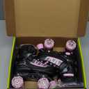 MammyGol Roller Skates for Kids Boys Girls, Adjustable Quad Skates with Light Up Wheels for Toddler Little Kids Ages 6-12, Beginners Outdoor Sports (Pink)