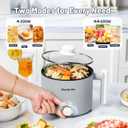 Electric Hot Pot :1.5L Mini Ramen Cooker with Overheat & Boil-Dry Protection, Suitable for Noodles, Soup, Oatmeal, College Dorm Office Travel Essentials (Grey, 1.5L)