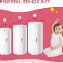 3Pcs Cake Stand & Cylinder Stands for Party Round Pedestal Stand with Weighted Water Bag & Spandex Cloth Cover for Stable Wedding, Birthday, Indoor Outdoor Home DecorPVC Plastic,Vivid White