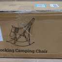 400lbs Rocking Camping Chair, Oversized Heavy Duty XL Folding Rocker for Adults, Padded High Back Big & Tall Support, with Cup Holders & Carry Bag for RV, Lawn, Patio & Sports