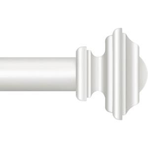 KAMANINA White Curtain Rods for Windows 66 to 120 Inch, 1 Inch Long Curtain Rod, Adjustable Heavy Duty Drapery Rods 32 to 120 Inch with Square Finials