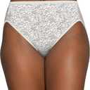 Vanity Fair Women's Illumination Hi Cut Panties, Silky Stretch & Satin Trim (10, Tranquil Lace Print)