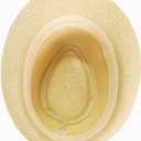 Straw Fedora Hat for Men Summer Short Brim Panama Hat Beach Casual (Beige)