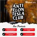 Anti Elon Tesla Club Magnet Decals (4in), Funny Bumper Reusable Decal for Tesla Owners, Regret Accessories for Cars, Durable and Waterproof Magnet Design, Magnetic Anti Elon Musk Tesla Bumper Stickers