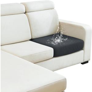 DISSA Waterproof Couch Cushion Covers, Washable Sofa Cushion Covers, Stretch Sofa Slipcovers, Thick Jacquard Fabric, Couch Sofa Covers for Pets Furniture Protector(Chair Cushion, Dark Gray) (Single seat)