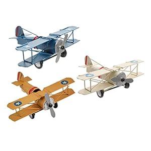 Hoement Vintage Airplane Ornament Retro Iron Aircraft Model for Home Decor Desktop Display Collectible Toy Airplane Figurine