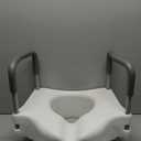 Carex E-Z Lock Raised Toilet Seat with Handles - 4.5 Inch Toilet Seat Riser with Arms, Toilet Riser Fits Most Toilets, Elongated or Round, Toilet Seat Lifter, White