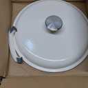 Amazon Basics Enameled Cast Iron Dutch Oven Pot with Lid, Oven Safe, Heavy-Duty, Dual Handles for Baking, Roasting, Stews, 4.3-Quart, White