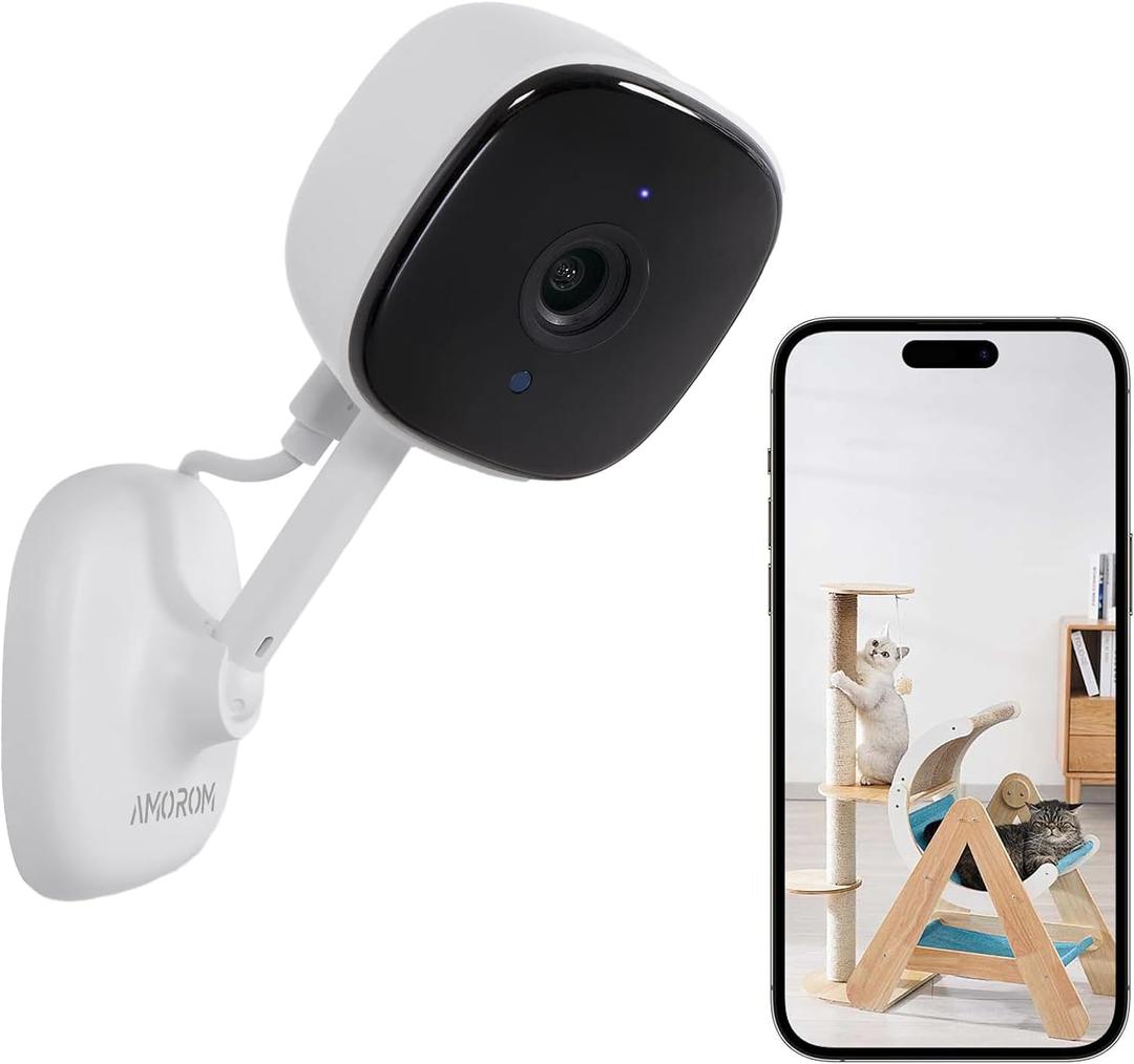 WiFi Indoor Camera for Home Security, 24/7 Recording Camera for Office/House/Apartment, Cloud & SD Card Storage, 2-Way Audio, Night Vision, AI Motion Detection, Alexa/Google Assistant Supported