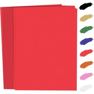 100 Sheets Red Card Stock 8.5 x 11 In, 250GSM 92 Lb Red Cardstock Card Stock Construction Paper, Heavy Weight Printer Paper for Invitations, Stationery Printing, Scrapbooking, Crafts, DIY Cards