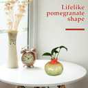 Didiseaon Pomegranate Vase, Realistic Red Vase Ceramic Fruit Planter with Internal Water Culture Compartment for Home Office Bookshelf Pomegranate DecorAesthetic Bud Centerpieces 4.13x3.54in