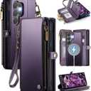 Defencase for Samsung Galaxy S26 Ultra Magnetic Wallet Case Compatible with Magsafe with RFID Blocking Zipper & Card Holder Women, PU Leather Detachable Phone Case for Galaxy S26 Ultra 6.9", Purple