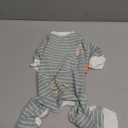 KYEESE Dog Pajamas Stretchable 4 Legs Doggie Jammies Striped Jumpsuit Lightweight Onesie Puppy Pajamas Cozy Outfit Comfortable Dog Clothes Hair Shedding Cover Pet Sleepwear, Green Striped, Medium (Medium (11-16lbs))