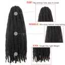8 Packs Marley Twist Braiding Hair 24 Inches MarleyTwist Hair Long Cuban Twist Hair Marley Afro Kinky Curly Twist Faux Locs Crochet Hair Synthetic Marley Hair Extensions