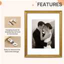 upsimples Vintage 11x14 Picture Frame, Antique Gold Frame Displays 8x10 with Mat or 11 x 14 Without for Vertical or Horizontal Wall Decor, 1pack