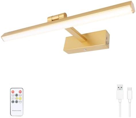 KANESIKI Picture Light for Paintings Battery Operated, Cordless Art Lighting, Rechargeable Artwork Light with Remote and Timer, Dimmable Display Lamp for Wall Decor Photo Dartboard Gallery, 15.7"