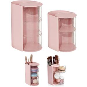 2 Pcs Hair Accessories Organizer, Rotatable Hairbrush Storage Holder Organizers for Vanity for Clip Comb Earring Necklaces