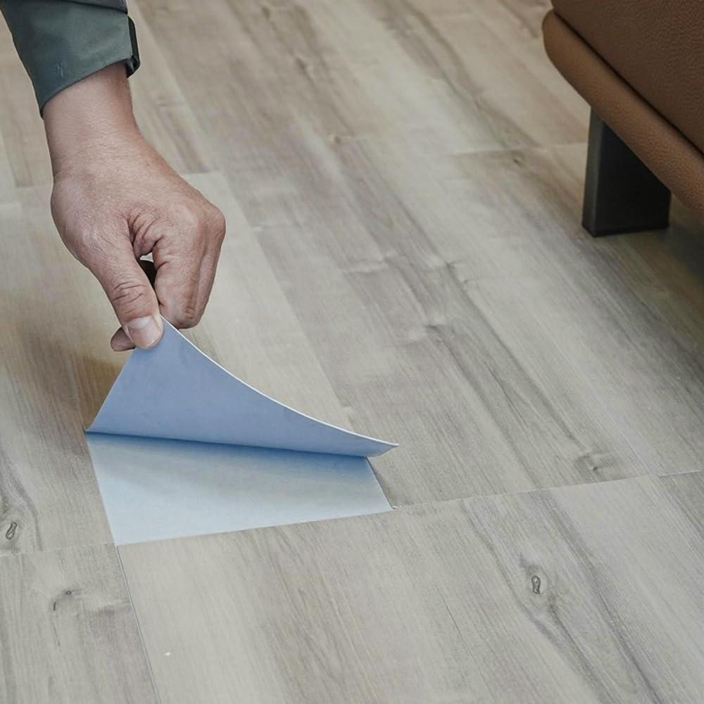 50 Pcs Light Oak Peel and Stick Vinyl Flooring  Minimalist Wood Style DIY-Friendly, Waterproof Wood Planks for DIY Floor Upgrade (75 Sq. Ft, Damage-Free Removal & Slip-Resistant Texture)