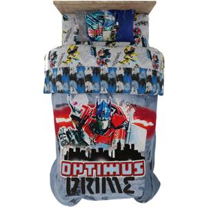Transformers Battle in Brooklyn Optimus Prime Kids Super Soft Comforter and Sheet Set with Sham, 4 Piece Twin Size, (Official Licensed Product) by Franco